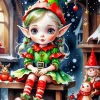 Adorable Christmas Elf Diamond Painting