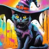 Aesthetic Cat Witch Diamond Painting