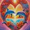 Dolphin Heart Diamond Painting
