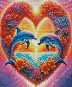 Dolphin Heart Diamond Painting