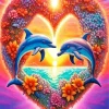 Dolphin Heart Diamond Painting