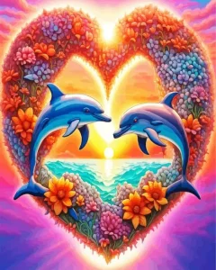 Dolphin Heart Diamond Painting