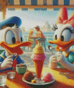 Donald Duck With Daisy Diamond Painting