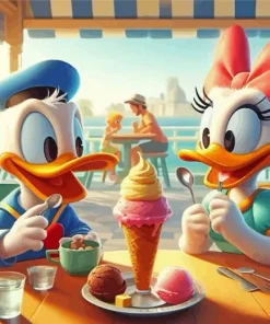 Donald Duck With Daisy Diamond Painting