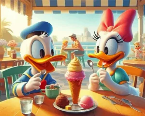 Donald Duck With Daisy Diamond Painting