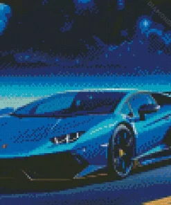 Blue Epic Lamborghini Diamond Painting