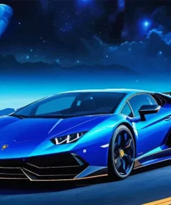 Blue Epic Lamborghini Diamond Painting