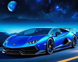 Blue Epic Lamborghini Diamond Painting