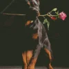 Dog Holding Rose Diamond Painting