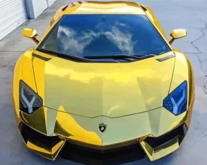Golden Lamborghini Diamond Painting