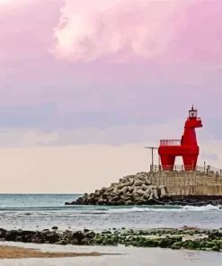 Red Horse Lighthouse Diamond Painting