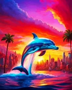 Jumping Dolphin Diamond Painting