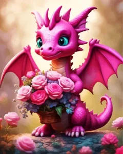 Little Pink Dragon Diamond Painting