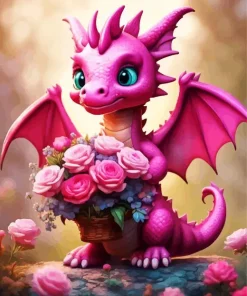 Little Pink Dragon Diamond Painting