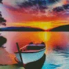 Boat At Sunset Diamond Painting