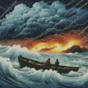 Boat In Storm Diamond Painting