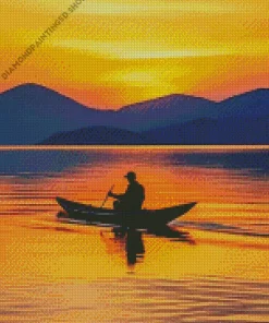 Boat Silhouette Diamond Painting