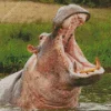 Gray Hippopotamus Diamond Painting