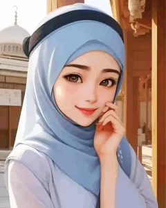 Hijab Anime Girl Diamond Painting