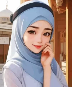 Hijab Anime Girl Diamond Painting
