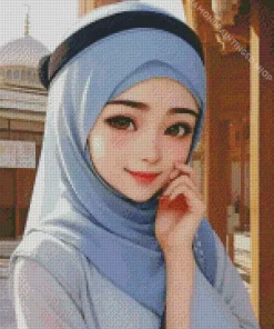 Hijab Anime Girl Diamond Painting